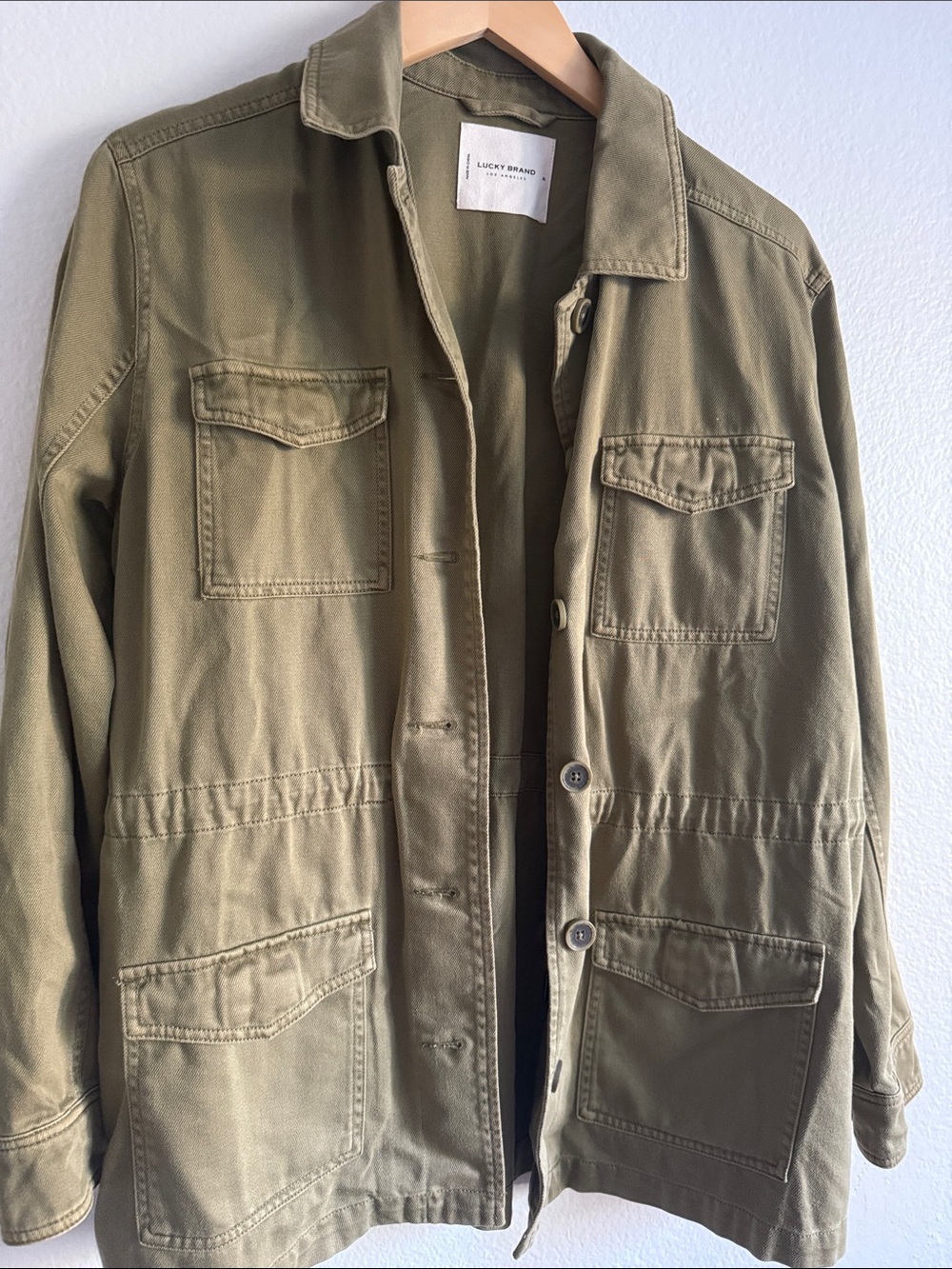Never Worn Lucky Brand Olive Green Military Field Jacket Old Stock 100% Cotton